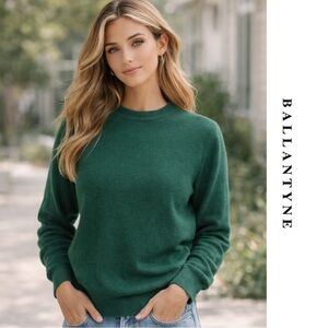 Vintage 70’s Cashmere Ballantyne of Peeples Made in Scotland Green Sweater S